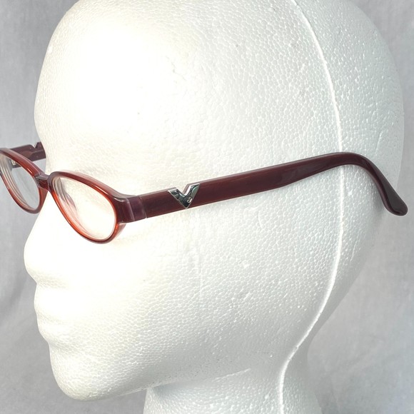 Valentino Eyeglasses Made In Italy 135 V5129 K7B Maroon Brown Gold Accents - Picture 3 of 9